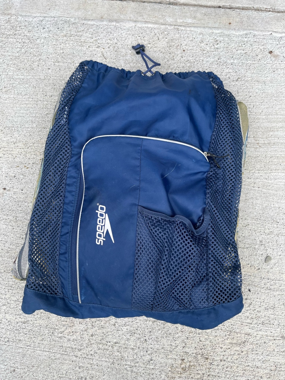 Speedo Navy Blue Mesh Drawstring Swim Duffel